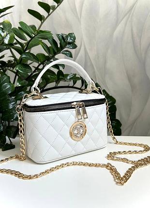 Жіноча сумка біла беж чорна