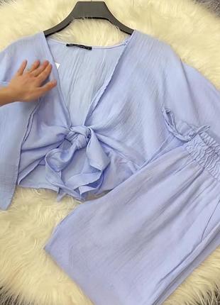 Костюм сорочка штани креп жатка