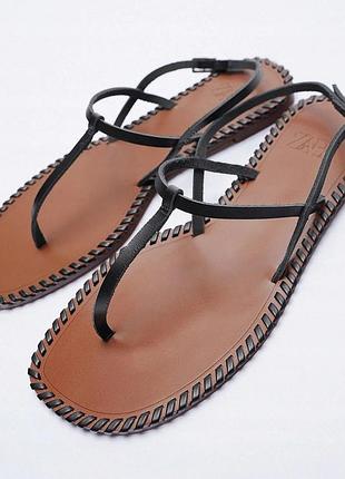 Шкіряні босоніжки zara 39