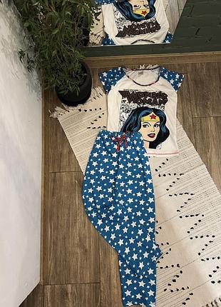 Коттоновая пижамка костюм для дома wonder woman🌿
