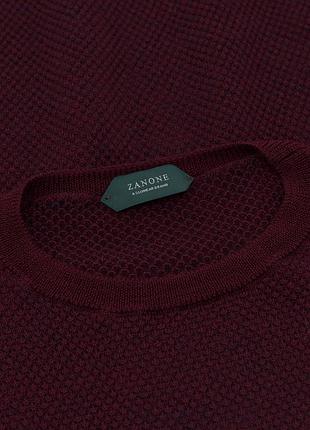 Вишуканий светр zanone burgundy textured knit sweater