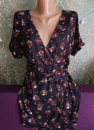 Красивое летнее платье с поясом размер батал xl 50