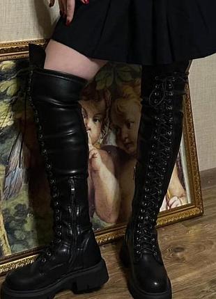Фінальна ціна високі сапоги , сапоги на шнурівці ,сапожки чулки