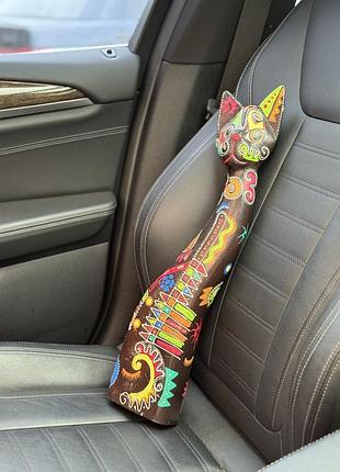 Великий деревʼяний кіт статуетка сувенір