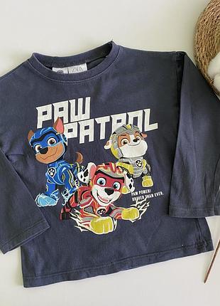 Лонгслів, кофта zara paw patrol на 2-3 роки