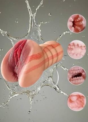 Realskin x5 — інтимний тренажер для чоловіків | туга вагіна + анус | м'яка кібершкіра | реальні відчуття