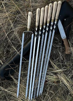 Чоловічий набір для шашлику в шкіряному чохлі колчан чингісхан gorillas bbq bs30 one size