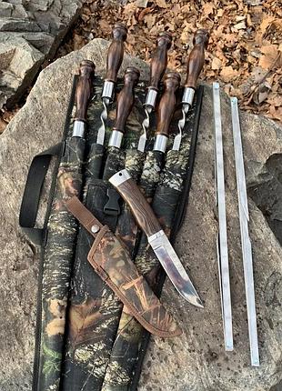 Набір шампурів з підставкою турист bs95 gorillas bbq в чохлі з брезенту one size