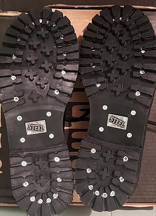 Steel туфлі черевики броги steel 3 люверси чорні 101-102/o/b металевий носок 8