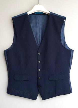 Burton жилет - m/l • 50/52 ‐ синій - 02t06mblu - жилетка класична чоловіча костюмна - ж50 ж52  • бри