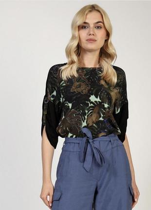 Шелковая комбинированная блуза