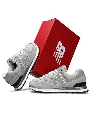 Мужские кроссовки new balance 574 light grey black