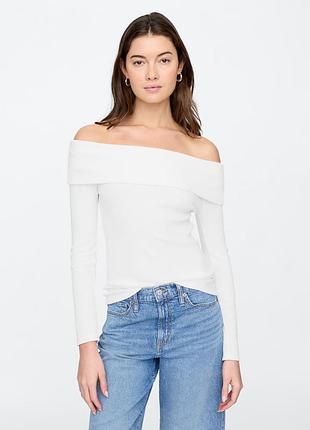 Женский лонгслив gap с открытыми плечами
