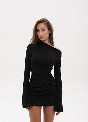 Сукня з асиметричною горловиною від українського бренду zaychuc wear