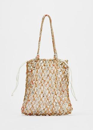 В'язана плетена сумка zara