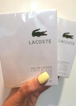 Туалетная вода мужская lacoste eau de l.12.12 blanc white 100 ml (белая)