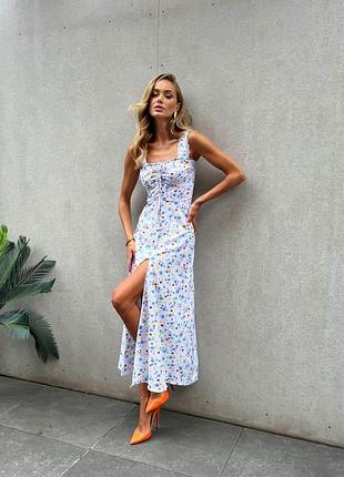 Сукня жіноча довга літня з красивим принтом