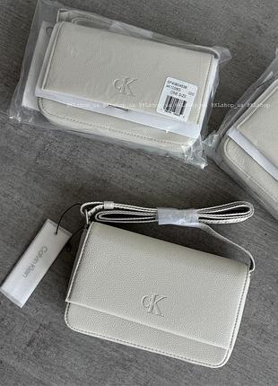 Calvin klein сумка | крос-боді | молочна | біла