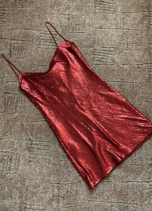 Платье шикарное с пайетками сексуальное мини- zara