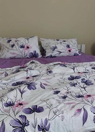 Постельное белье с цветочным принтом из бязи, белый комплект постельного белья с цветами