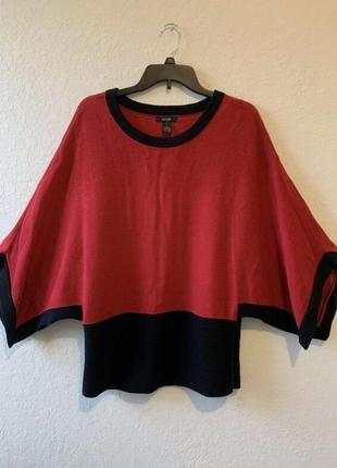 Свитер оверсайз с отделкой и рукавом кимоно (широкая резинка на бедрах) m l xl