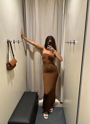 Сукня панчоха коричнева xs-м