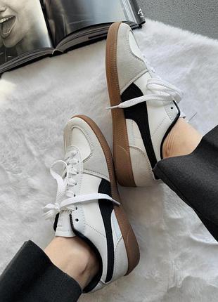 Кроссовки puma palermo leather white grey black gum9 фото