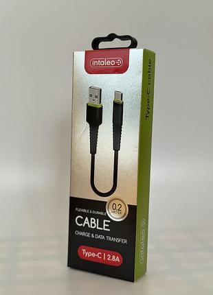 Кабель intaleo cbflext0 type-c 0.2 м чорний