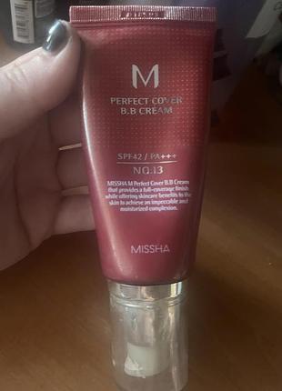 Bb-крем с идеальным покрытием missha m perfect cover bb cream spf 42/pa +++, 13 bright beige, 50 мл