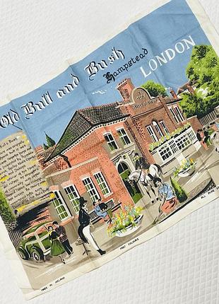 Винтажное ирландское чайное кухонное полотенце из чистого льна the old bull & bush hampstead london.
