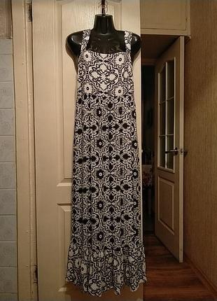 Сарафан вискоза 100% boden , бело- синий цветочный принт, р. 14