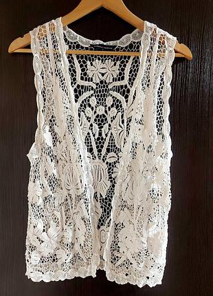 Жилетка накидка мереживна