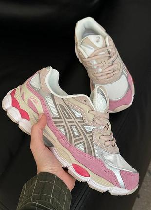 Кроссовки asics gel-nyc white pink