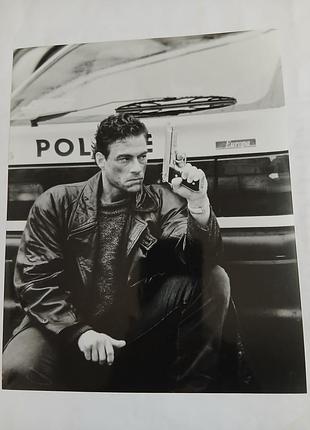 Фото винтажное, жан-клод ван дам, 25×20,2см, ч/б, большое.