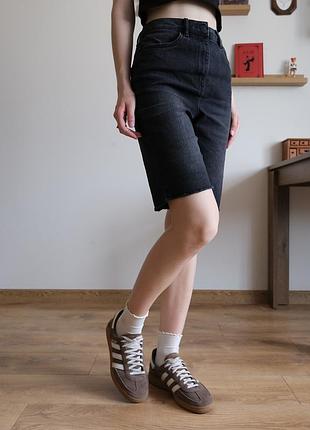 Джинсовые шорты бермиды мом серые vero moda denim