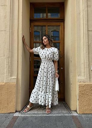 Жіноча довга сукня «літня легкість» з жатки🌿 повітряна краса на кожен день | розмір 42–52 мод 349