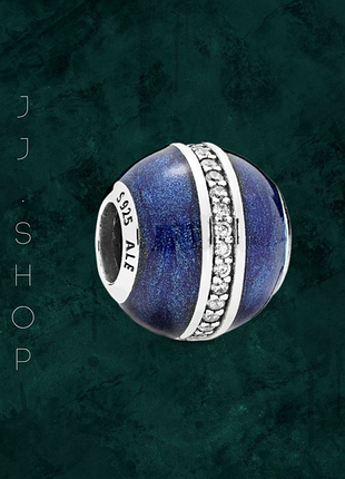 Срібна намистина шарм "північно-синя орбіта" pandora (пандора) 796377en63