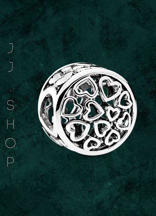 Срібна намистина шарм "серця" pandora (пандора) 791980