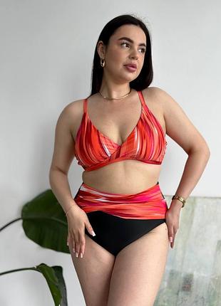 Якісний роздільний купальник великий розмір plus size