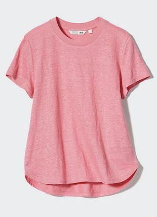 Льняная футболка uniqlo