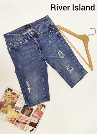 Женские джинсовые драпани шорты со средней посадкой от бренда river island