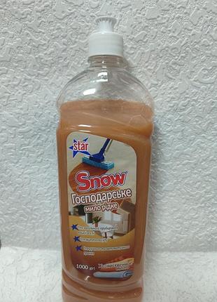 Жидкое хозяйственное мыло "snow" от производителя "inter star".  1000 мл