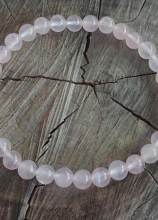 Браслет из натурального розового кварца 17 см