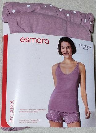 Комплект майка і шорти, піжами рожева з мереживом esmara