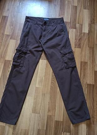 Коричневі брюки cargo west ace розмір 32 бавовна