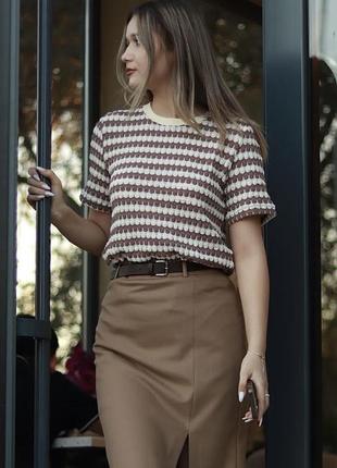 Лляна вʼязана футболка топ кроше massimo dutti льняная футболка