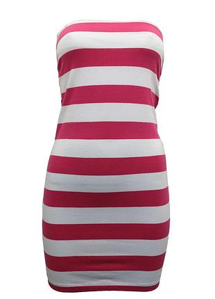 Платье бандо в полоску