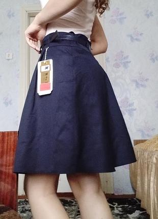 Юбка женская с пеленком. классическая черно-синяя юбка