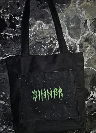 Эко борба с яркой вышивкой ''sinner''