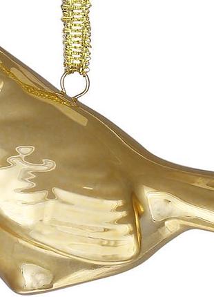 Підвіски порцелянові "птиці" 12 фігурок 6 см, золотий колір